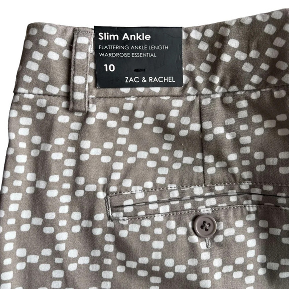 Zac & Rachel Slim Ankle crop Pant Women’s Trouser Pants size 10 geometric print - Picture 7 of 10